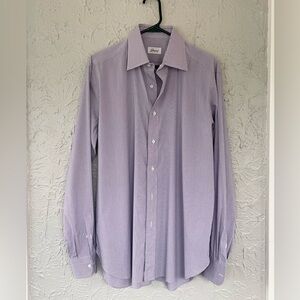 Brioni Purple Plaid Dress Shirt Size Large 16